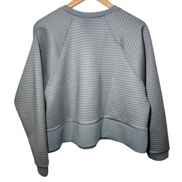 Nike Pro Fleece Crew Long Sleeve Top Sweatshirt Center Swoosh Gray Women’s Large - Picture 4 of 5